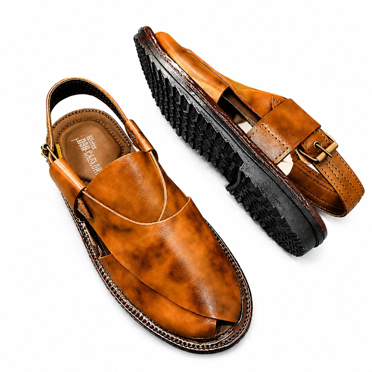 Brown Leather Peshawari Chappal
